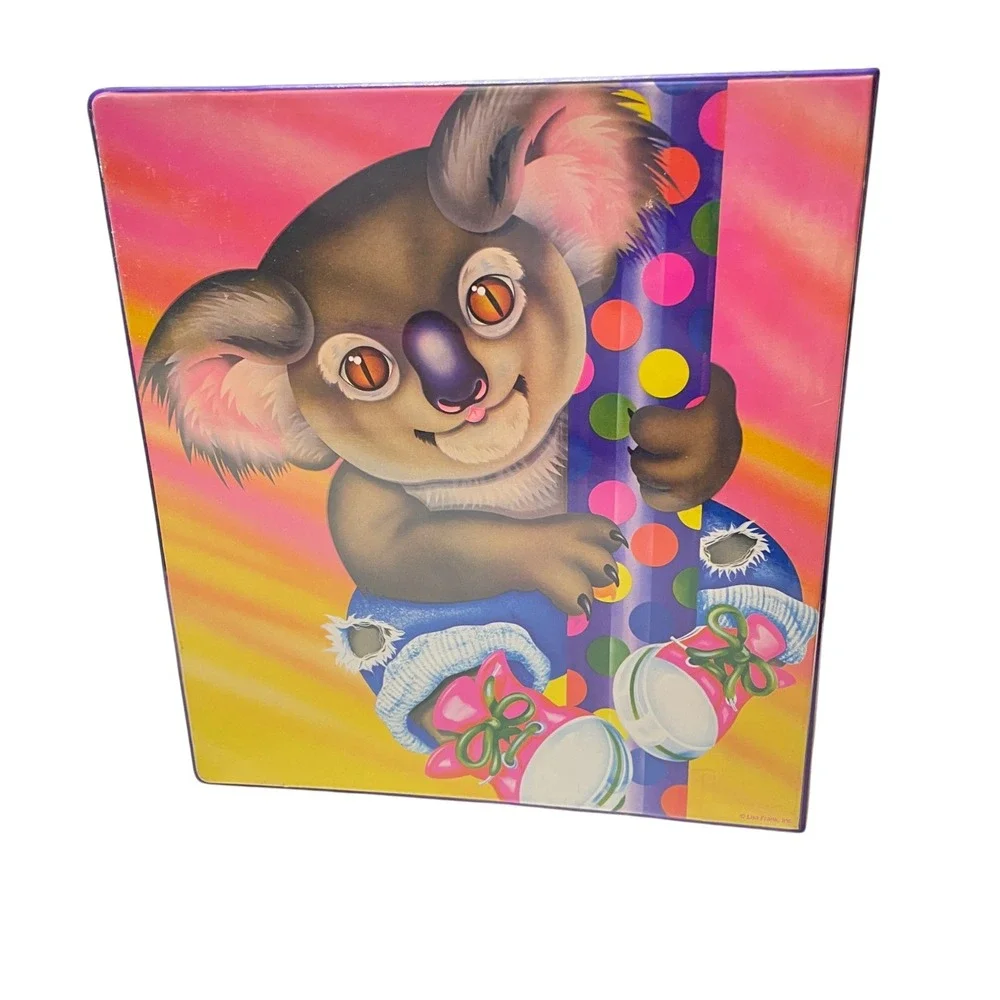 Lisa Frank Vintage Koala Bear 3 Ring Binder‎ Stuart Hall Made in the USA 1980's